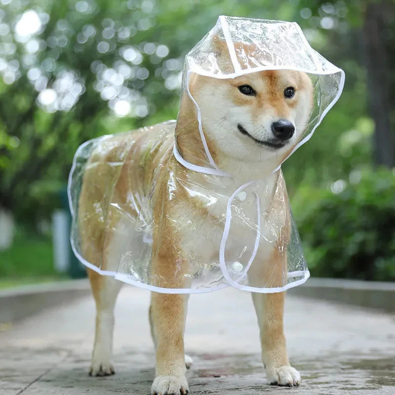 Transparent Rainwear Raincoat Hooded Waterproof Jacket Clothes Soft PVC Small Dogs Raincoat Puppy Rain Poncho