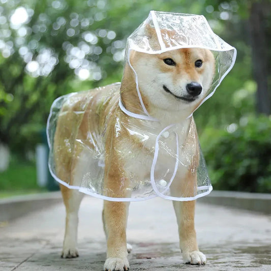 Transparent Rainwear Raincoat Hooded Waterproof Jacket Clothes Soft PVC Small Dogs Raincoat Puppy Rain Poncho