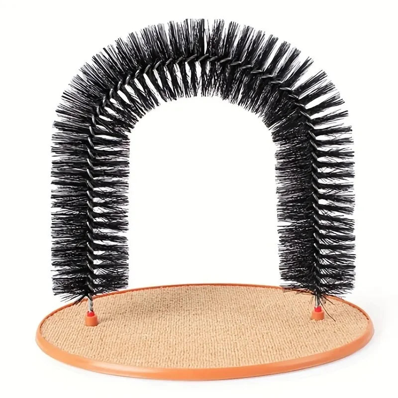 Cat Toy Arch Self Groome Pamper Feline with A Massage Grooming Rubbing Brush