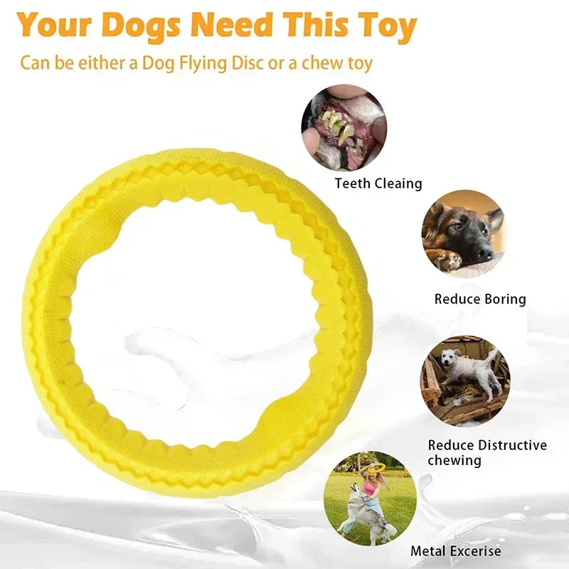 Dog Ring Toys Durable Chewing Flying Floating Training