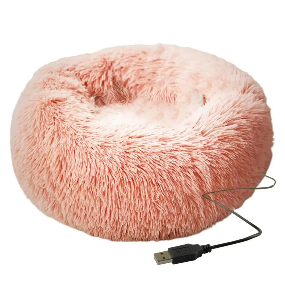 Portable(USB) Pet Beds Heating Donut Round Beds for Dog&Cat