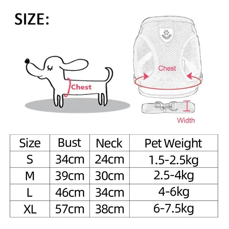 Happy Tails Cat and Puppies Harness Vest Walking Lead Leash