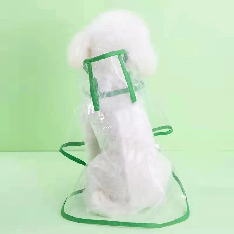 Transparent Rainwear Raincoat Hooded Waterproof Jacket Clothes Soft PVC Small Dogs Raincoat Puppy Rain Poncho