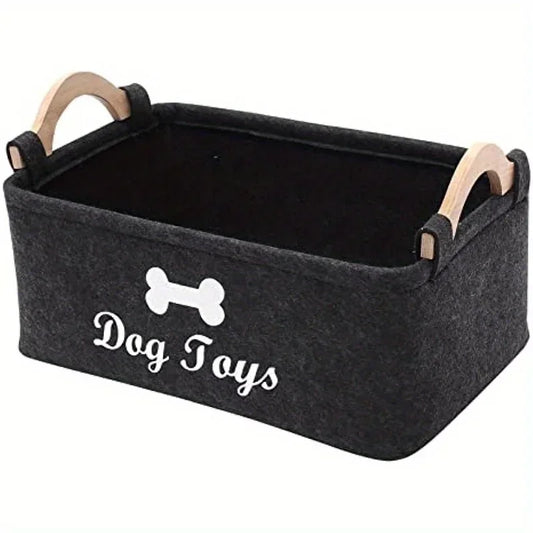 Felt pet toy storage basket box - perfect for organizing toys