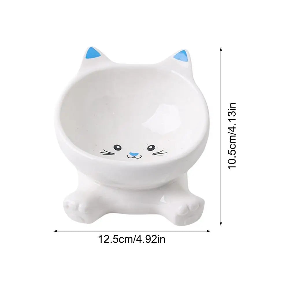 Elevated Cat Bowls Cat Food Bowl Tall Ceramic Tilted Dish Pet Feeding Dish Pet Animal Ceramic Eating Dishes cat Food Water Bowl