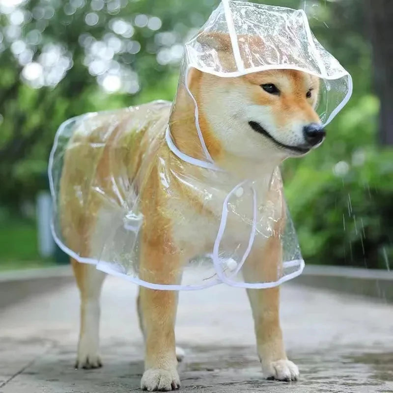 Transparent Rainwear Raincoat Hooded Waterproof Jacket Clothes Soft PVC Small Dogs Raincoat Puppy Rain Poncho