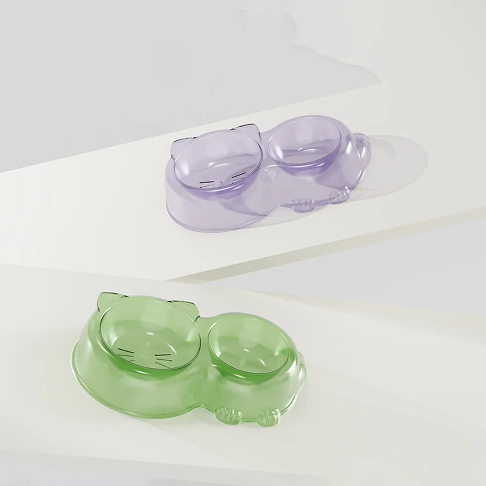 Cat Food Bowl - Pet Double Bowl Set ,Water bowl