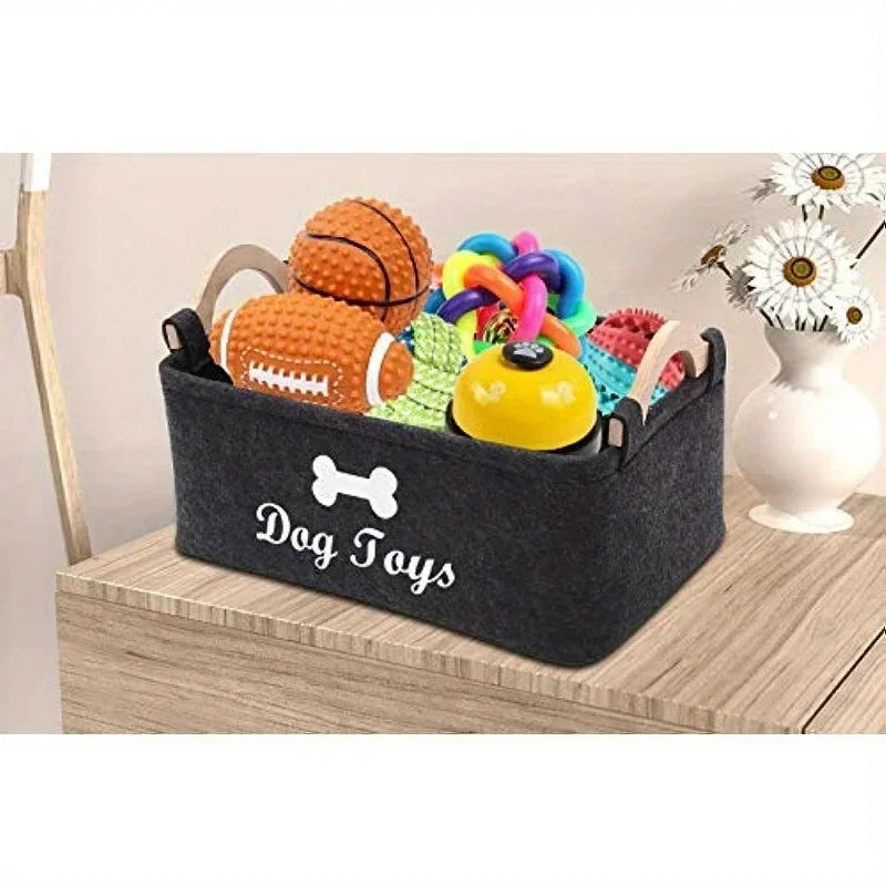 Felt pet toy storage basket box - perfect for organizing toys