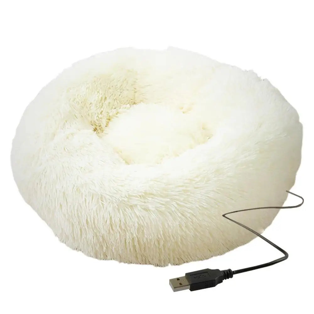 Portable(USB) Pet Beds Heating Donut Round Beds for Dog&Cat