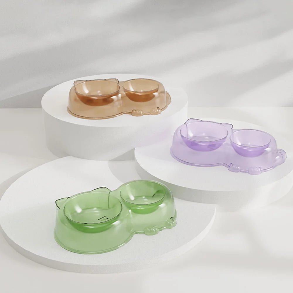 Cat Food Bowl - Pet Double Bowl Set ,Water bowl