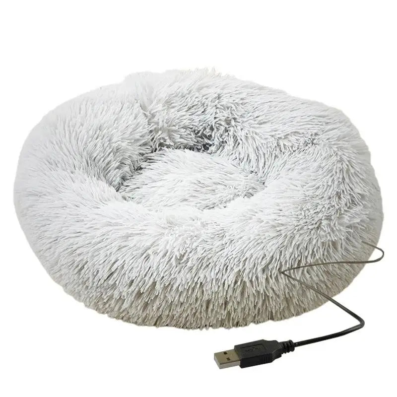 Portable(USB) Pet Beds Heating Donut Round Beds for Dog&Cat