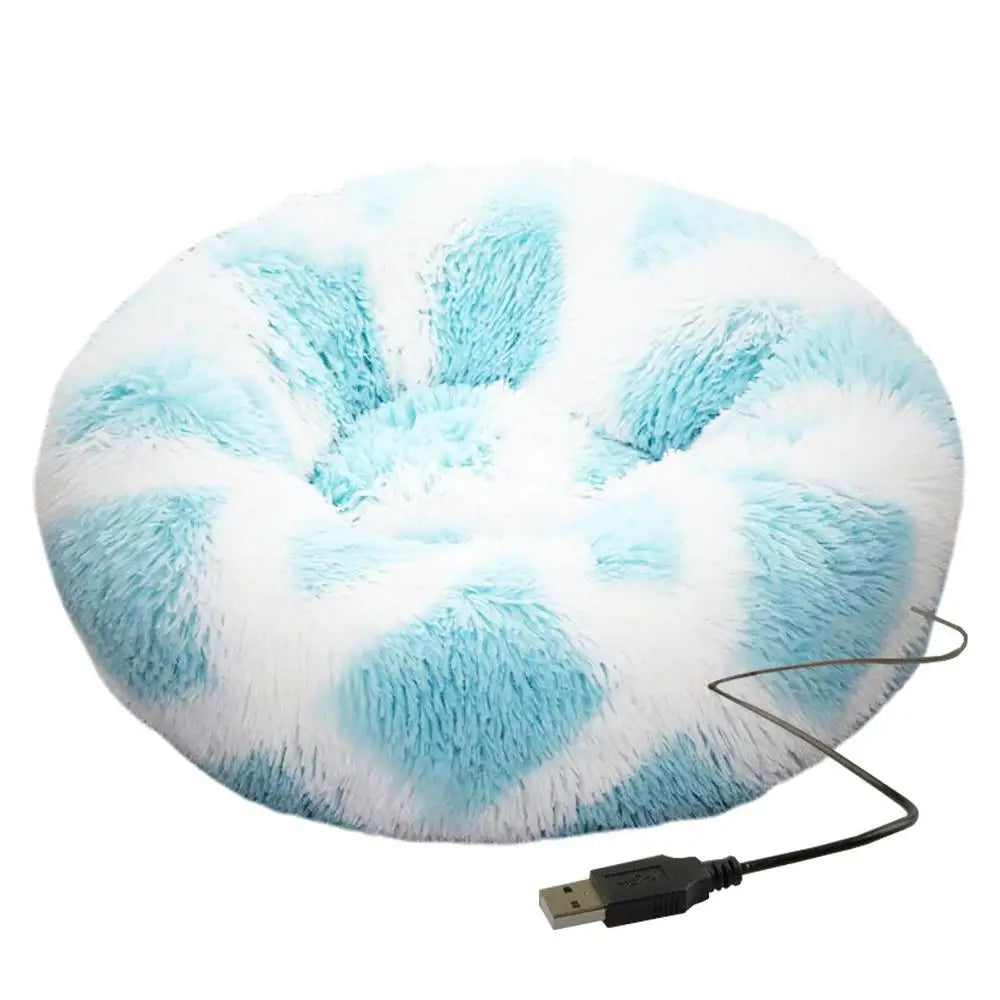 Portable(USB) Pet Beds Heating Donut Round Beds for Dog&Cat