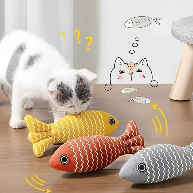 Cat Toys Fish, 3-Piece Catnip Toys for Cats