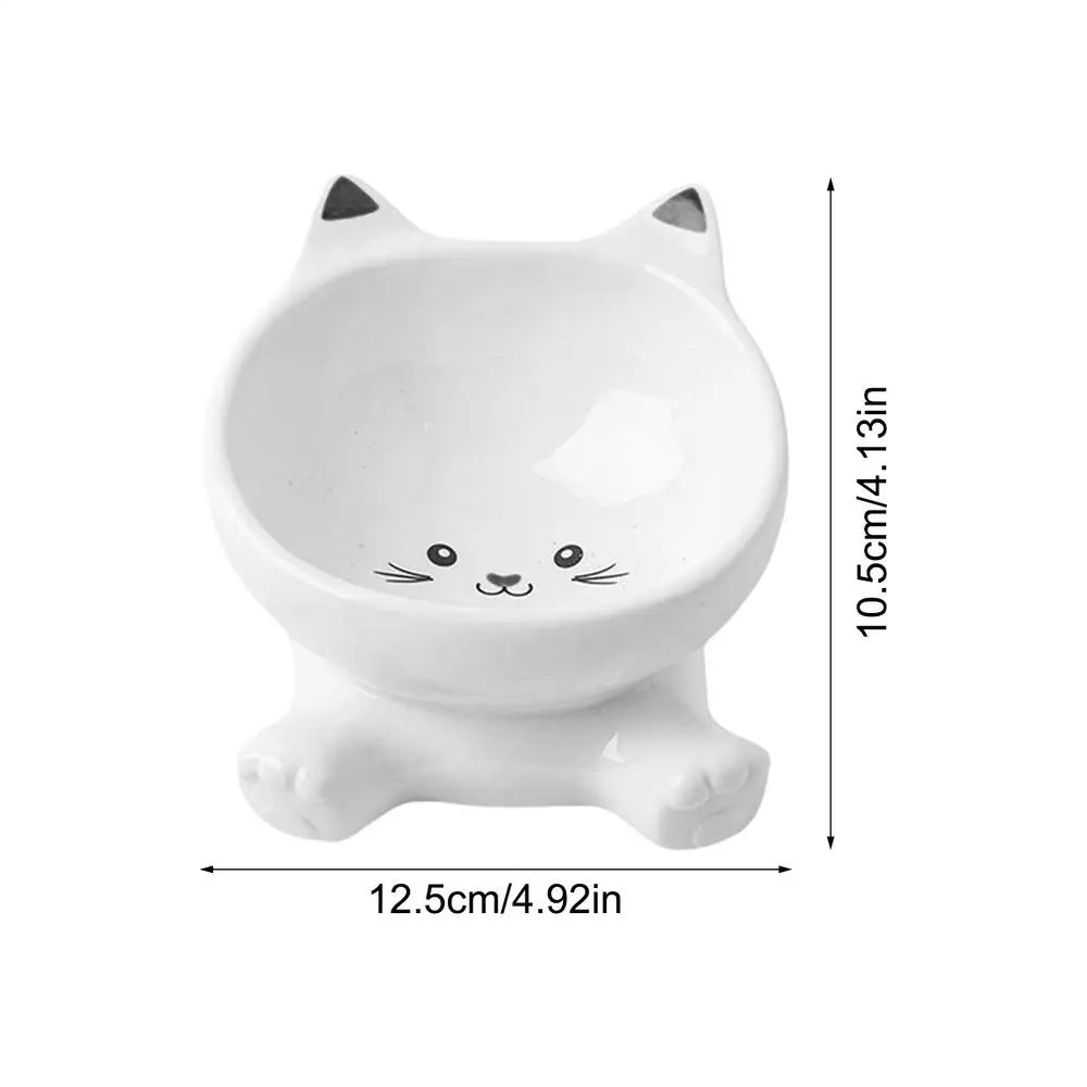 Elevated Cat Bowls Cat Food Bowl Tall Ceramic Tilted Dish Pet Feeding Dish Pet Animal Ceramic Eating Dishes cat Food Water Bowl