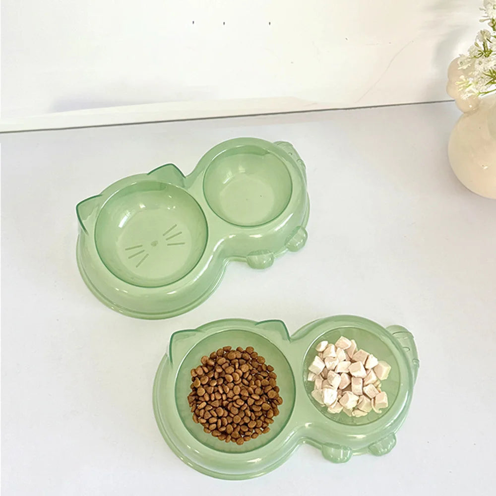 Cat Food Bowl - Pet Double Bowl Set ,Water bowl