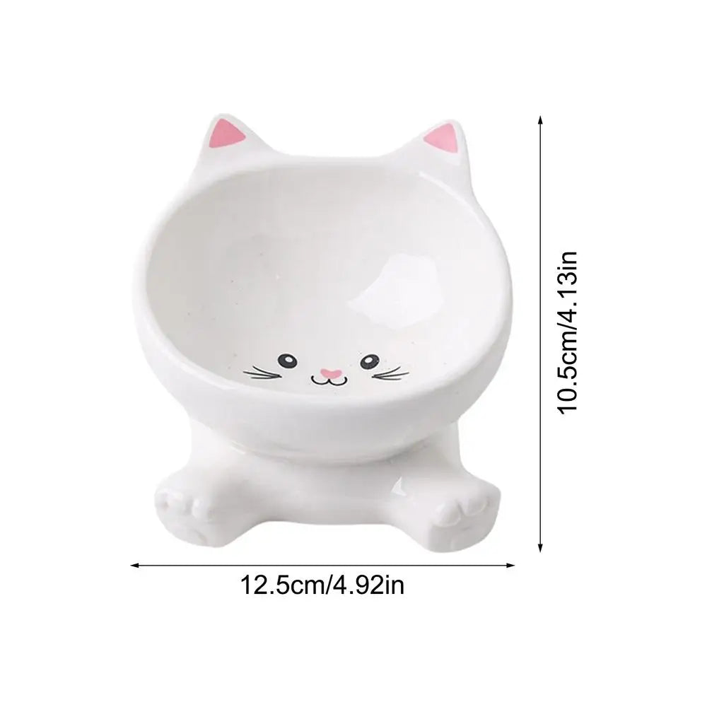 Elevated Cat Bowls Cat Food Bowl Tall Ceramic Tilted Dish Pet Feeding Dish Pet Animal Ceramic Eating Dishes cat Food Water Bowl