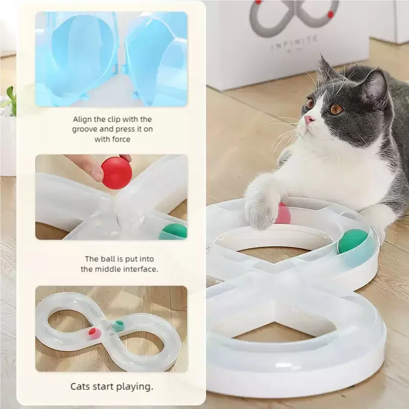 New Cat Toys Are Used To Relieve Boredom Cat Turntable Track Ball Kitten Cuddling Stick Pet Cat Consumption of Physical Products