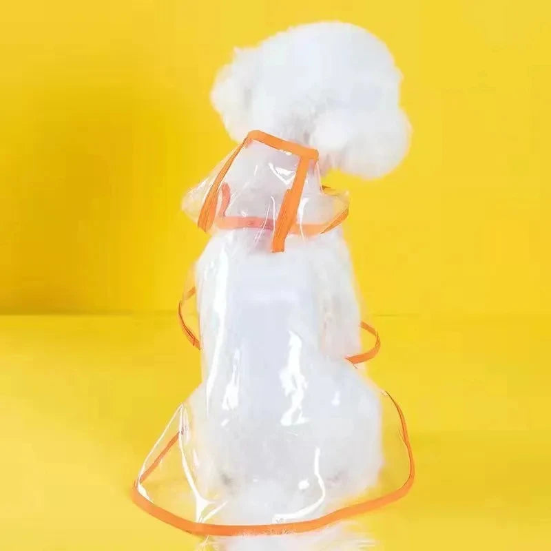 Transparent Rainwear Raincoat Hooded Waterproof Jacket Clothes Soft PVC Small Dogs Raincoat Puppy Rain Poncho