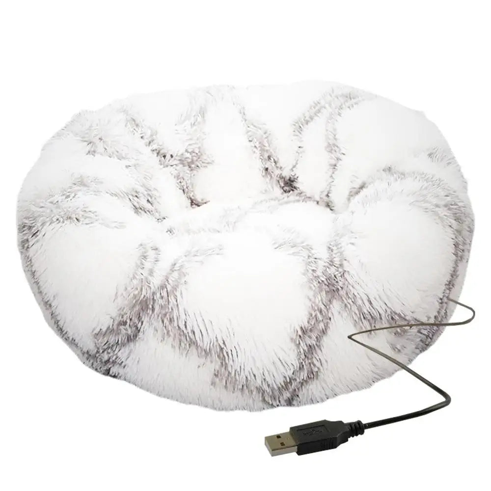 Portable(USB) Pet Beds Heating Donut Round Beds for Dog&Cat